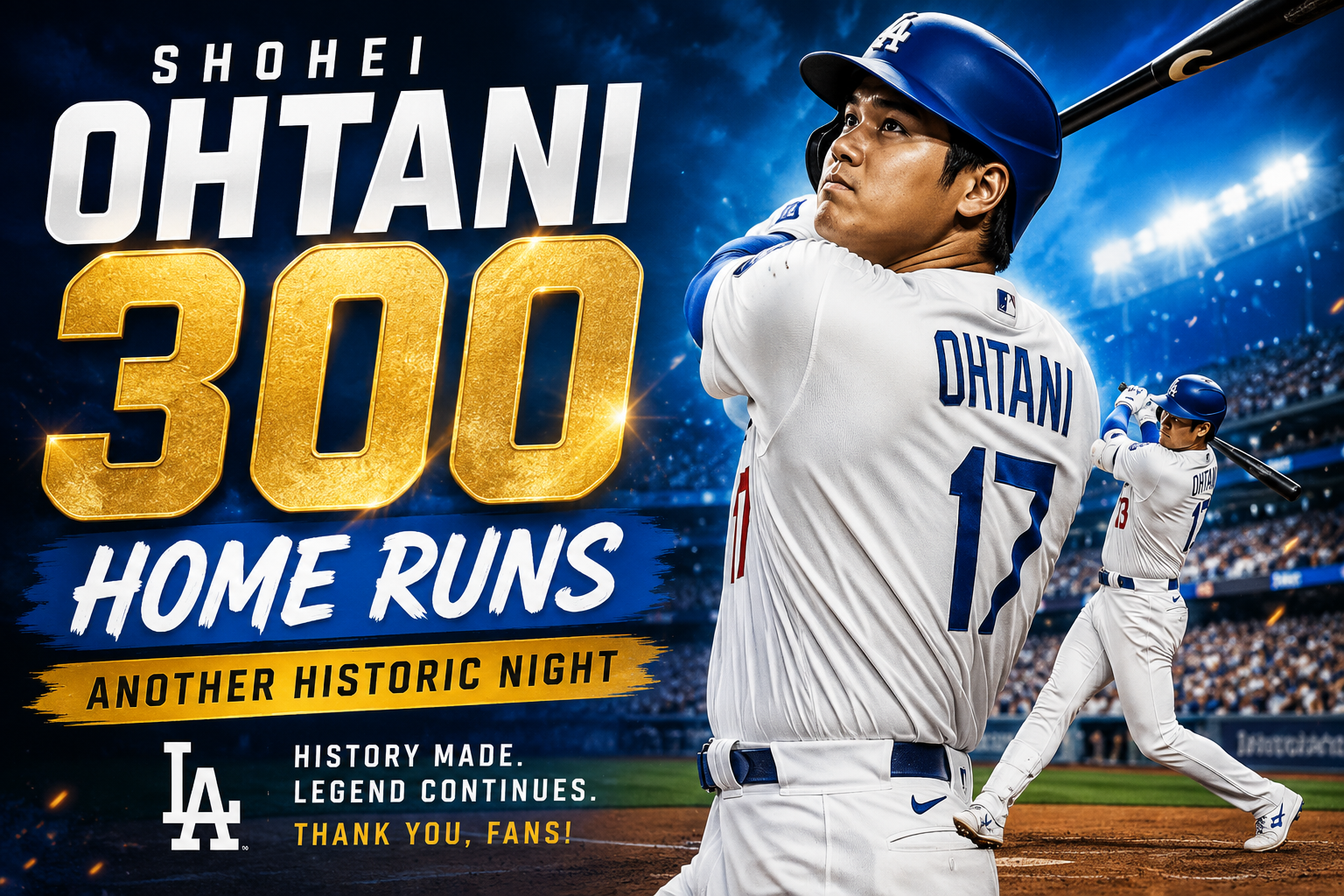 Shohei Ohtani 300 Home Runs: Another Historic Night -